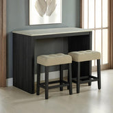 Zanaide 3 Pc. Dining Table Set Model Sl3402Bk-Pt-3Pk-Stool By Furniture Of America